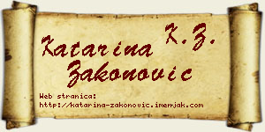 Katarina Zakonović vizit kartica